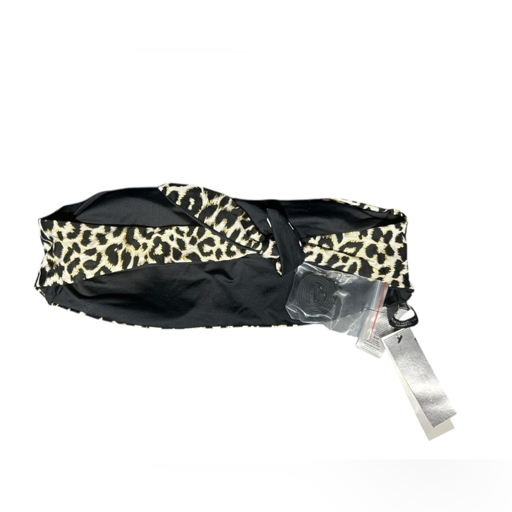 CARMEN MARC VALVO reversible foil leopard print bandeau bikini top bra size S - Picture 4 of 5